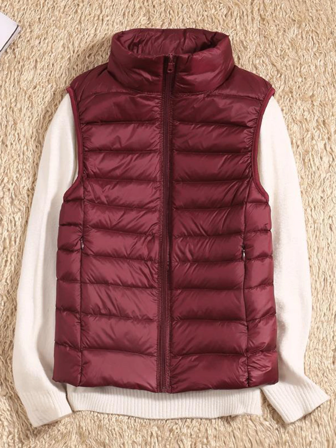 Women's Minimalist Solid Color down Coat Sleeveless Stand Collar Regular Fit for Autumn Winter Daily Basic Style
Women's Minimalist Solid Color down Coat Sleeveless Stand Collar Regular Fit for Autumn Winter Daily Basic Style