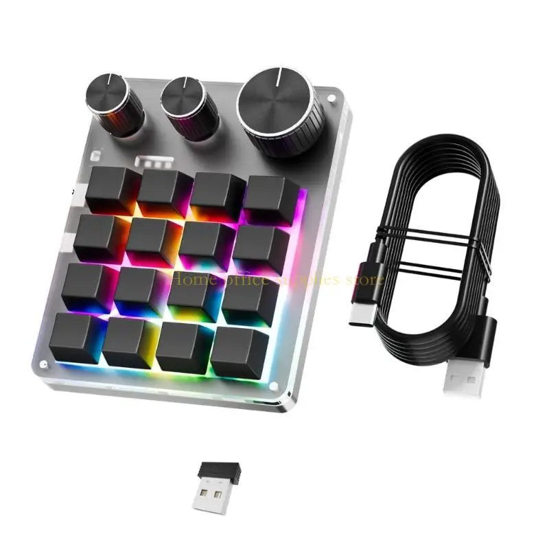 K43B Mechanical Gaming Keypad with 16 Keys Programmable and 3 Knobs for Enhanced Productivity in Gaming and Office Setting
K43B Mechanical Gaming Keypad with 16 Keys Programmable and 3 Knobs for Enhanced Productivity in Gaming and Office Setting
