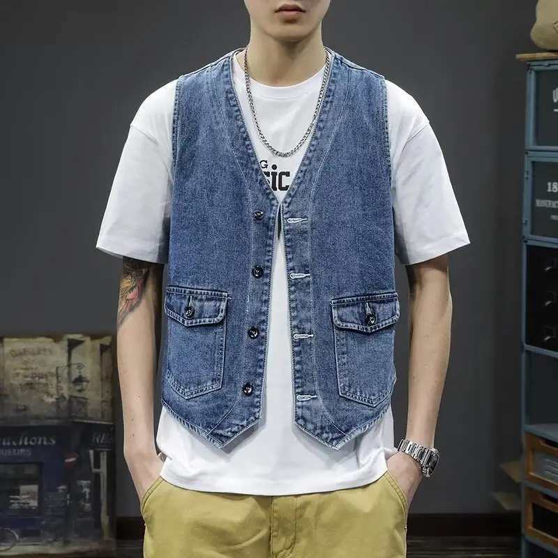 Новый летний жилет для мужчин в японском стиле, рабочая одежда, повседневный свободный потертый модный молодежный жилет в стиле ретро
Новый летний жилет для мужчин в японском стиле, рабочая одежда, повседневный свободный потертый модный молодежный жилет в стиле ретро