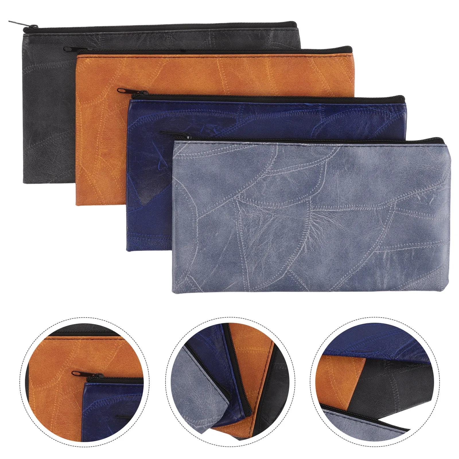 4Pcs PU Money Pouch Large Zippered Compartment Portable Makeup Case for Daily Commute Secure Cash Wallet Travel
4Pcs PU Money Pouch Large Zippered Compartment Portable Makeup Case for Daily Commute Secure Cash Wallet Travel
