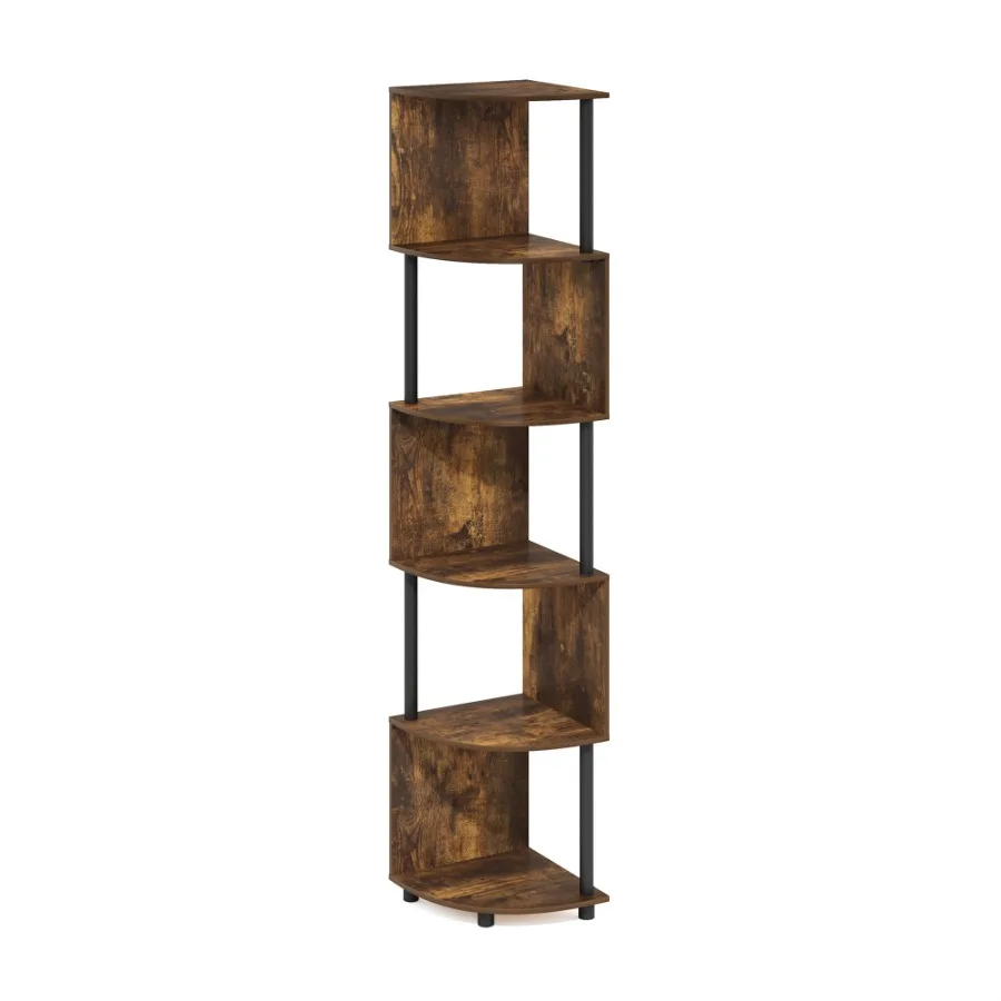 ECON 5-Tier Zigzag Corner Shelf Bookcase in Bookshelf Amber Pine Black
ECON 5-Tier Zigzag Corner Shelf Bookcase in Bookshelf Amber Pine Black