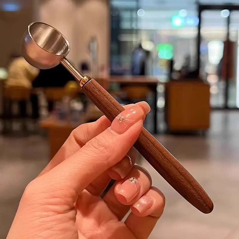 25ml Stainless Steel Coffee Scoop Measuring Spoon with Walnut Wood Handle for Barista Espresso Cafe Brewing Tools
25ml Stainless Steel Coffee Scoop Measuring Spoon with Walnut Wood Handle for Barista Espresso Cafe Brewing Tools