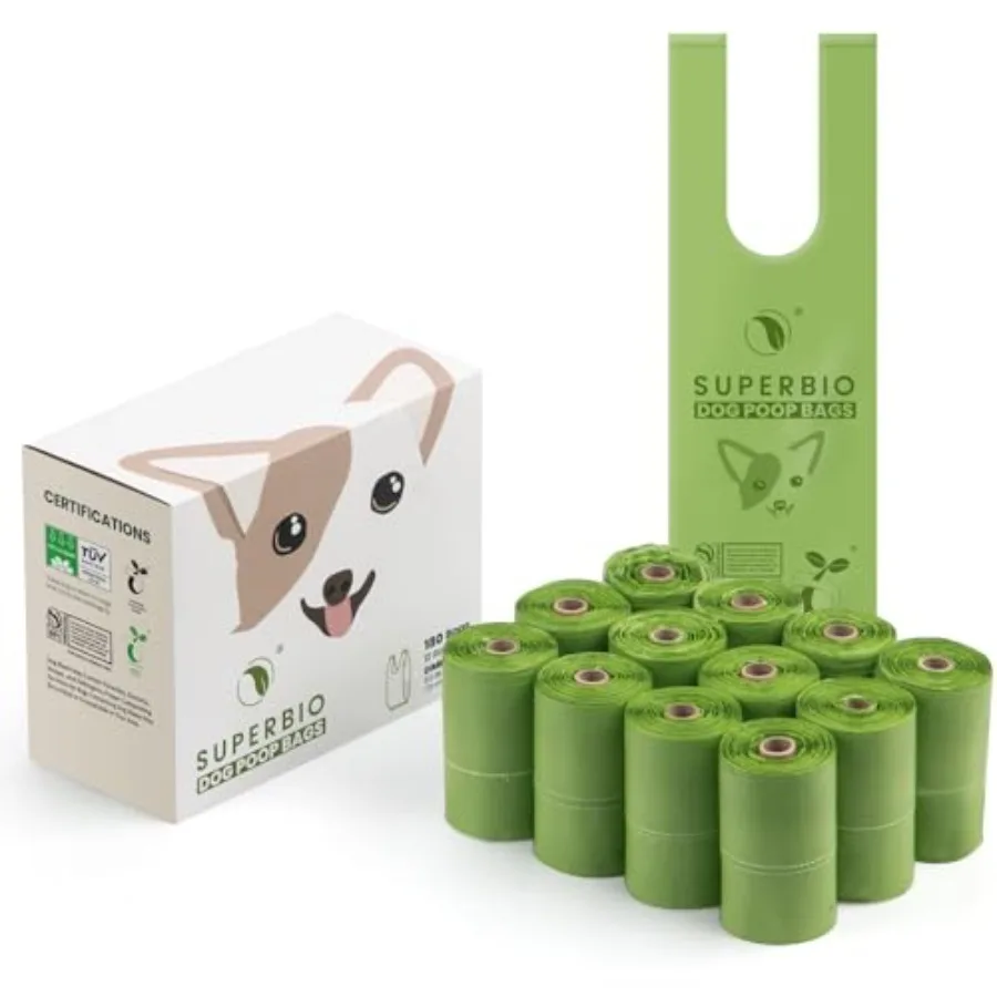Handle Tie Dog Poop Bags, 12 Rolls, 180 Bags, Extra Thick and Strong, OK compost INDUSTRIAL.
Handle Tie Dog Poop Bags, 12 Rolls, 180 Bags, Extra Thick and Strong, OK compost INDUSTRIAL.