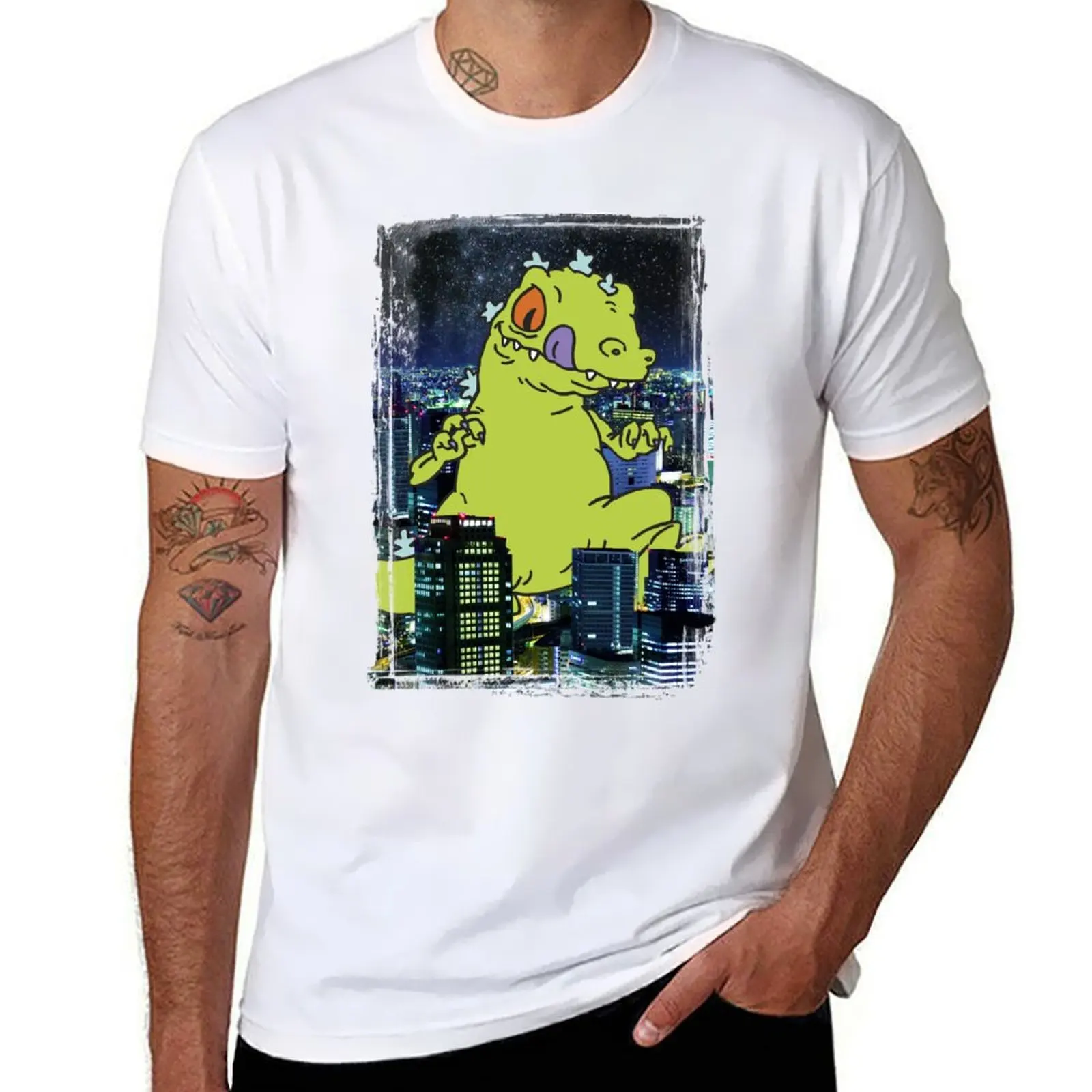 Reptar Rampage Rugrats City Portrait T-Shirt Heavy Duty Casual Work Tee
Reptar Rampage Rugrats City Portrait T-Shirt Heavy Duty Casual Work Tee