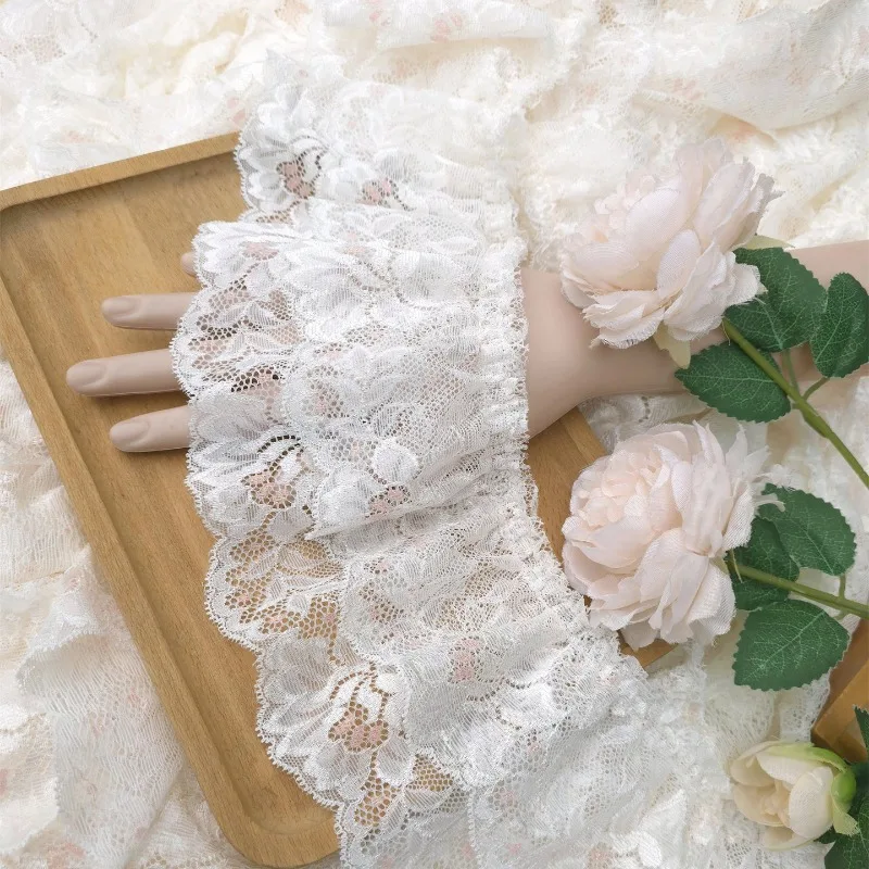 L300XW11CM White Double Layer Pink Embroidered Lace Trim Ruffled Lolita Skirt Dress Curtain Home Decor DIY Fabric for Sewing
L300XW11CM White Double Layer Pink Embroidered Lace Trim Ruffled Lolita Skirt Dress Curtain Home Decor DIY Fabric for Sewing