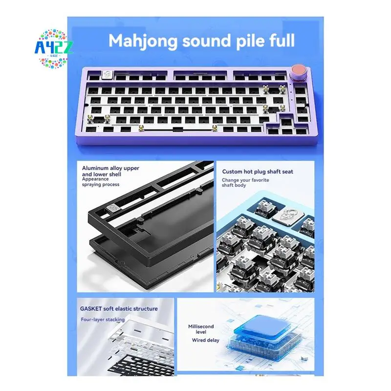A42Z-Wired Mechanical Keyboard Kit With Knob RGB Light Gasket Custom Aluminum Hot-Swap Laptop Office Gamer Wired Keyboard
A42Z-Wired Mechanical Keyboard Kit With Knob RGB Light Gasket Custom Aluminum Hot-Swap Laptop Office Gamer Wired Keyboard
