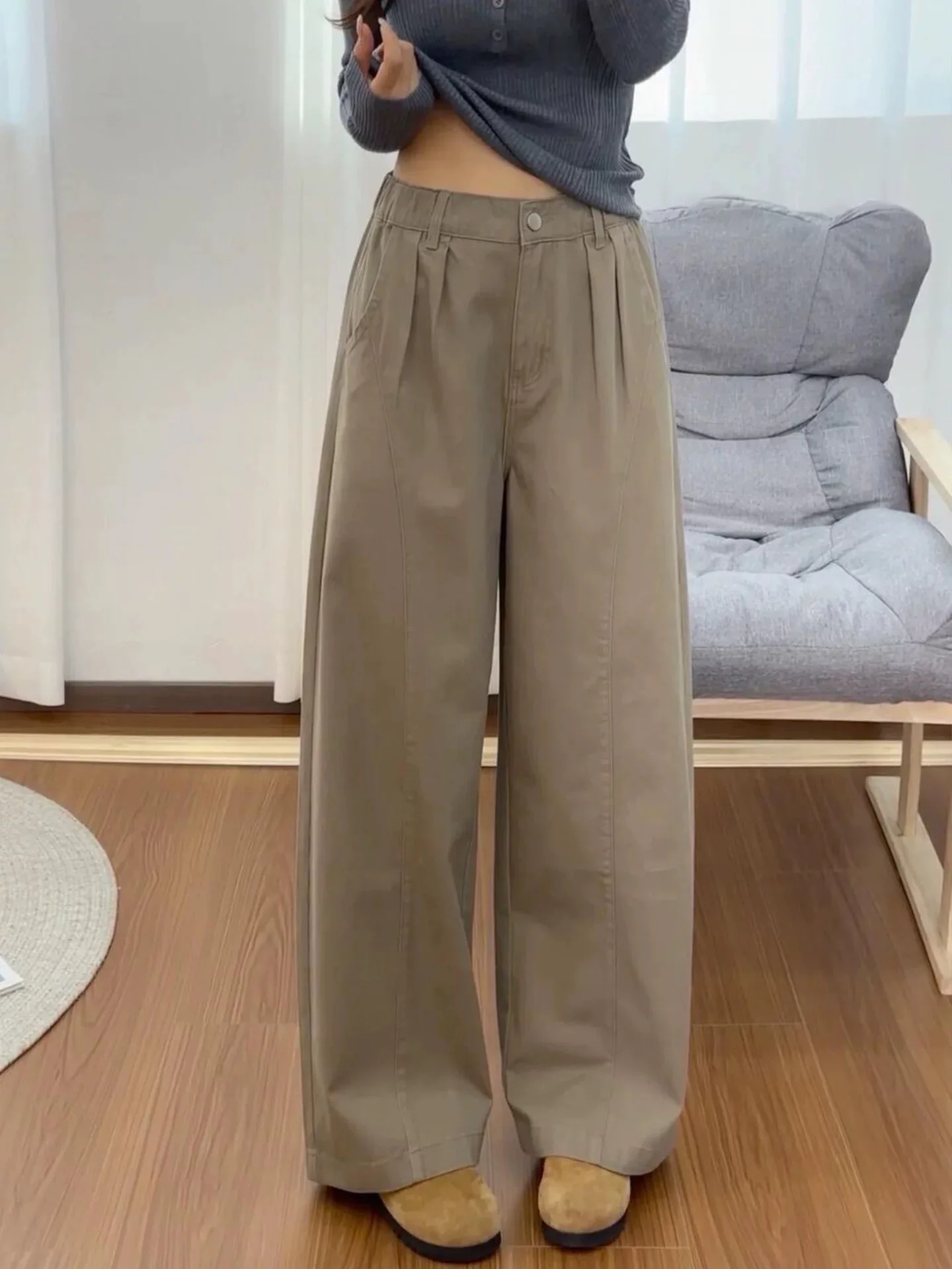 Y2K Flared Pants Women High Waisted Khaki Trousers Casual Workwear Autumn Pear Shape
Y2K Flared Pants Women High Waisted Khaki Trousers Casual Workwear Autumn Pear Shape