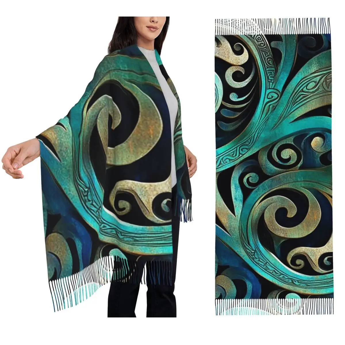 Новая Зеландия Маори Пауа узор Шарф Куру Шарфы с кисточками для женщин Мягкие теплые шали и накидки Большая осенне-зимняя шаль
Новая Зеландия Маори Пауа узор Шарф Куру Шарфы с кисточками для женщин Мягкие теплые шали и накидки Большая осенне-зимняя шаль