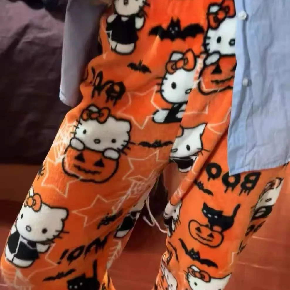 Хэллоуин Sanrio Hello Kitty плюшевые пижамные штаны Kawaii Kuromi осень зима мягкие утепленные штаны с героями мультфильмов милая девушка студенческий подарок
Хэллоуин Sanrio Hello Kitty плюшевые пижамные штаны Kawaii Kuromi осень зима мягкие утепленные штаны с героями мультфильмов милая девушка студенческий подарок