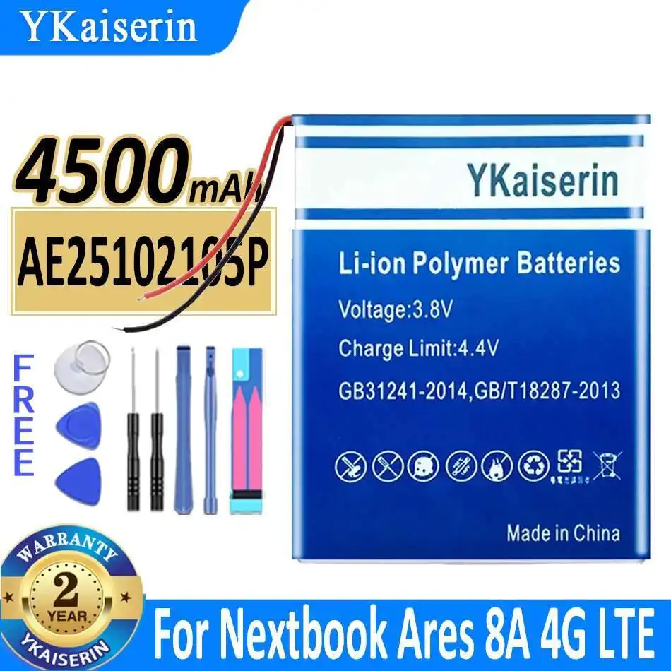 For Nextbook Ares 8A 4G Lte NX16A8116KPK AE25102105P 25100100 2 Wires Reliable Power Tablet Battery 4500mAh High-Efficiency
For Nextbook Ares 8A 4G Lte NX16A8116KPK AE25102105P 25100100 2 Wires Reliable Power Tablet Battery 4500mAh High-Efficiency
