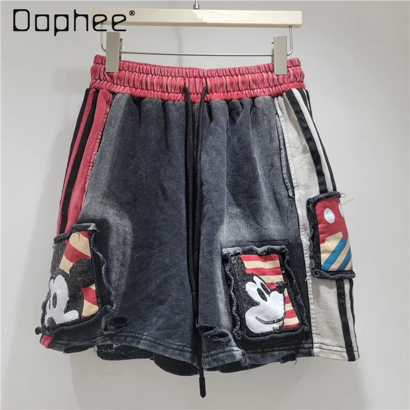 European Ripped Hot Pants 2025 Summer New Washed Elastic Waist Wide Legs Hot Diamond Casual Cartoon Embroidery Shorts Women
European Ripped Hot Pants 2025 Summer New Washed Elastic Waist Wide Legs Hot Diamond Casual Cartoon Embroidery Shorts Women