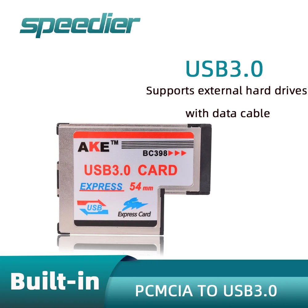 PCMCIA Notebook Express To USB 3.0 Expansion Card AKE BC398 Chip NEC ASM1042 with Card Driver Disk ExpressCard Not Exposed 54mm
PCMCIA Notebook Express To USB 3.0 Expansion Card AKE BC398 Chip NEC ASM1042 with Card Driver Disk ExpressCard Not Exposed 54mm