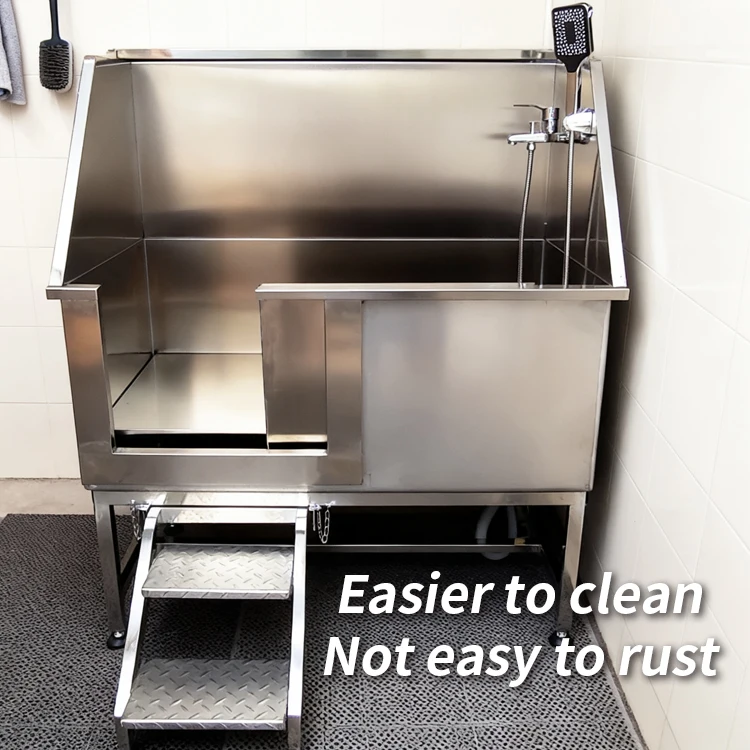 Grooming Salon Stainless Steel Pet Bath Tub Dog Washing Sink Professional Bathing Tub With Ramp Ladder Durable Faucet
Grooming Salon Stainless Steel Pet Bath Tub Dog Washing Sink Professional Bathing Tub With Ramp Ladder Durable Faucet
