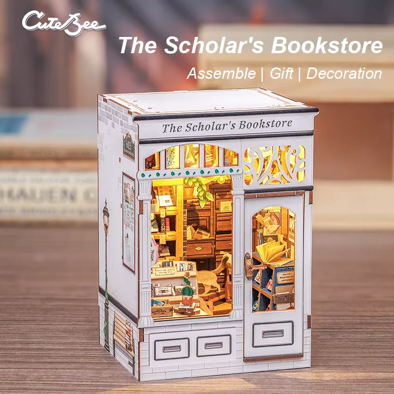 CUTEBEE Book Nook Kit DIY Doll House with LED Light Bookshelf Insert Scholar's Bookstor Model Collection For Birthday Child Gift
CUTEBEE Book Nook Kit DIY Doll House with LED Light Bookshelf Insert Scholar's Bookstor Model Collection For Birthday Child Gift