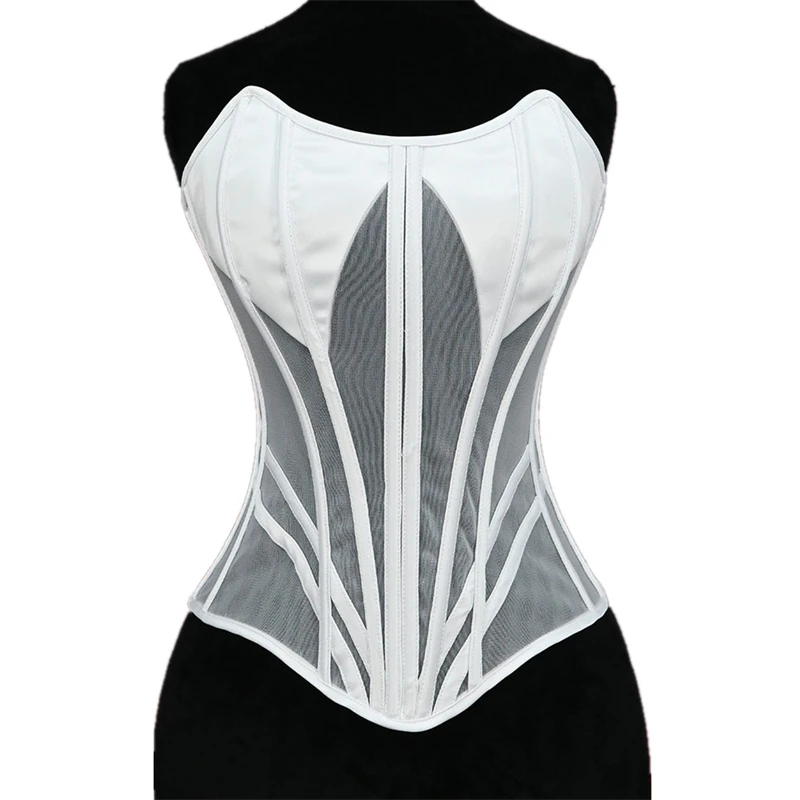 Women White Corset Bustier Overbust Transparent Mesh Palace Bodice Boned Tube Tops For Wedding Party Sexy Strapless Shapewear
Women White Corset Bustier Overbust Transparent Mesh Palace Bodice Boned Tube Tops For Wedding Party Sexy Strapless Shapewear