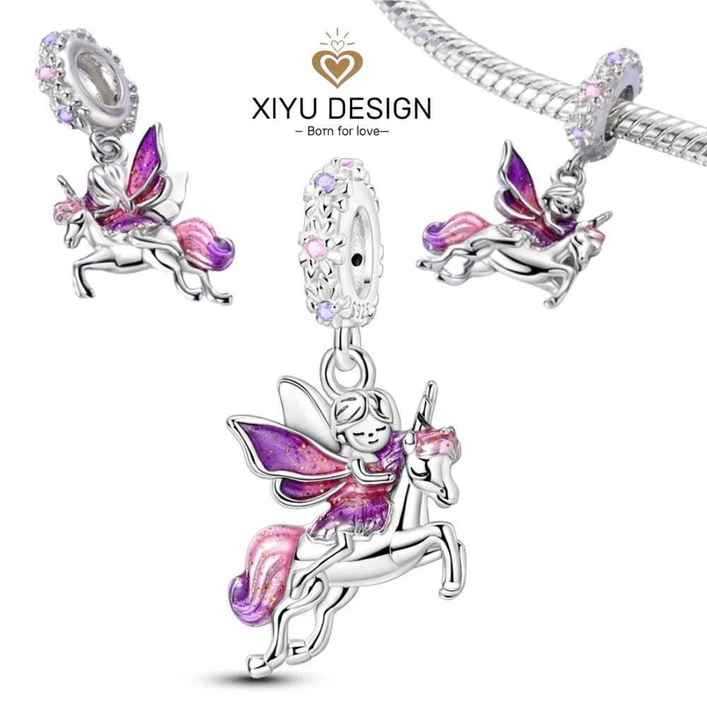 925 sterling silver Romantic pink lucky Unicorns and girls Charms Pendant Fit DIY Bracelet Women Jewelry birthday Gifts for girl
925 sterling silver Romantic pink lucky Unicorns and girls Charms Pendant Fit DIY Bracelet Women Jewelry birthday Gifts for girl