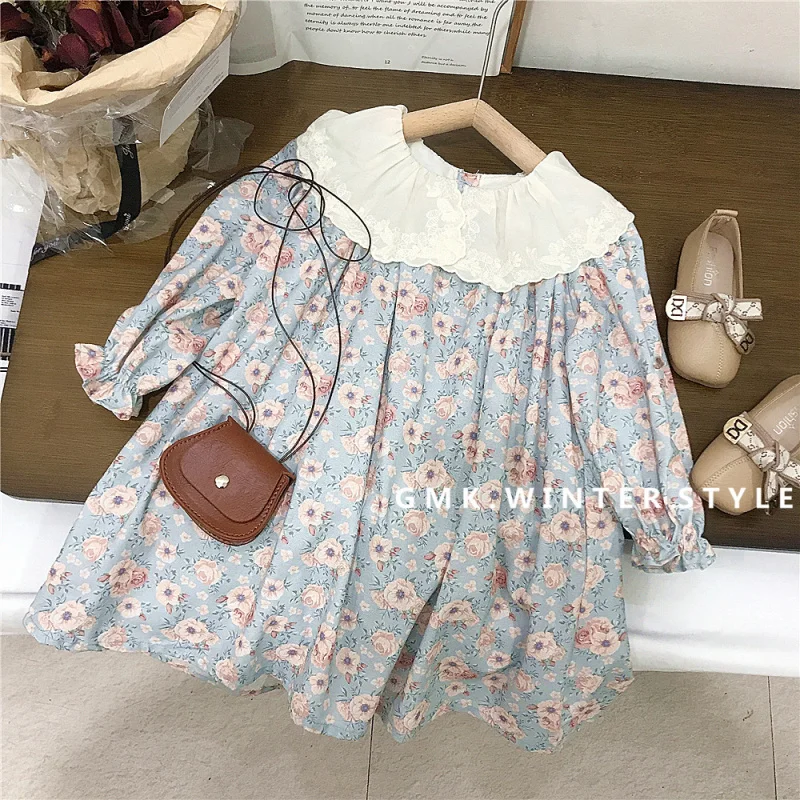 Spring and Autumn New Style Girls' Baby Lace Trim Collar Pastoral Princess Dress Children's Floral Dress Dress
Spring and Autumn New Style Girls' Baby Lace Trim Collar Pastoral Princess Dress Children's Floral Dress Dress