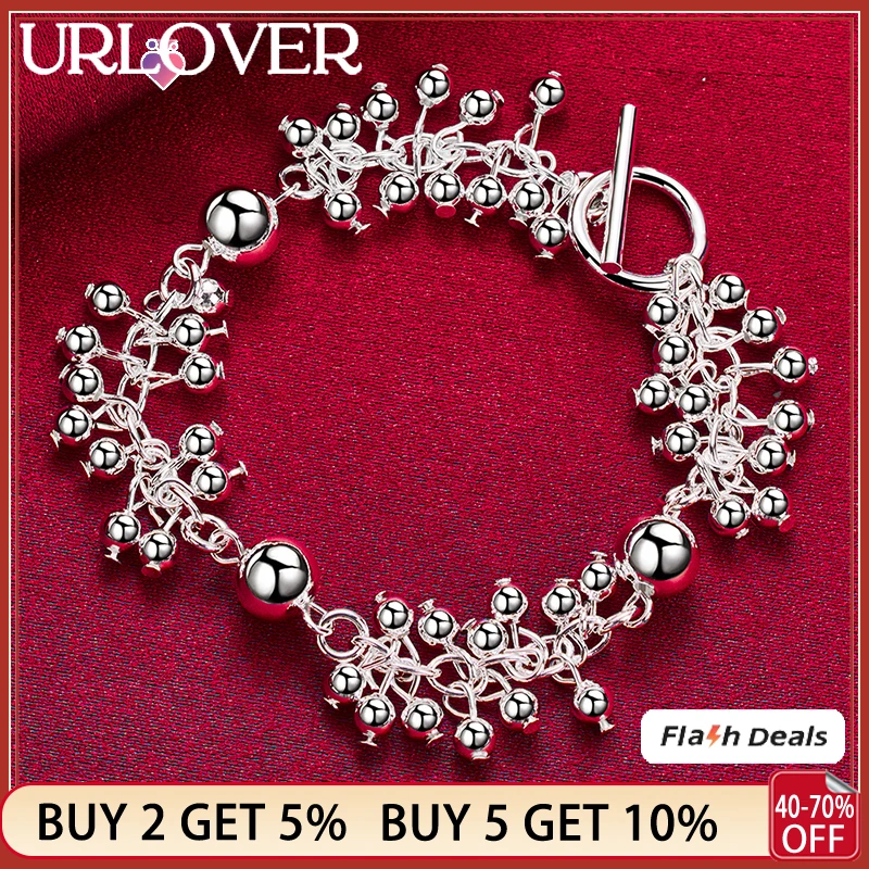 URLOVER 925 Sterling Silver Beads Bracelets For Women Bracelet Party Birthday Engagement Wedding Charm Jewelry Accessories Gift
URLOVER 925 Sterling Silver Beads Bracelets For Women Bracelet Party Birthday Engagement Wedding Charm Jewelry Accessories Gift