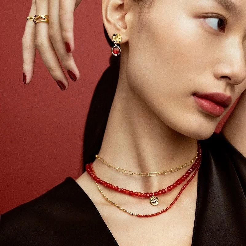 Monica Vin Luy Snake Red Agate Nelace Silver Plated Geometric Pattern Women's Faion Jewelry New Year Gift
Monica Vin Luy Snake Red Agate Nelace Silver Plated Geometric Pattern Women's Faion Jewelry New Year Gift