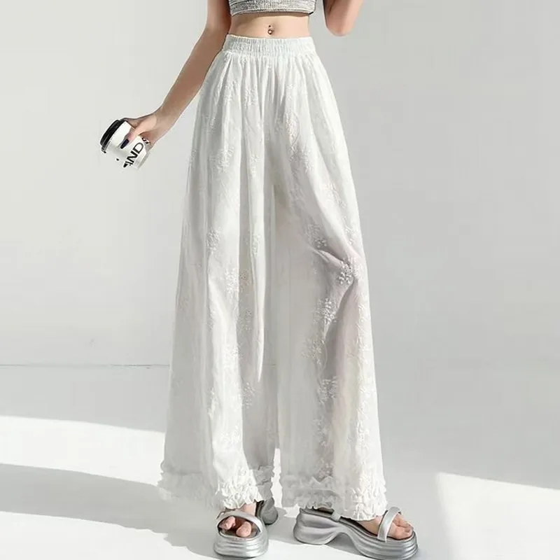 2025 Lace Patchwork Sweet Pants Women Casual Korean High Waist Fashion Straight Trousers Loose Chic Female Summer Design Pants
2025 Lace Patchwork Sweet Pants Women Casual Korean High Waist Fashion Straight Trousers Loose Chic Female Summer Design Pants