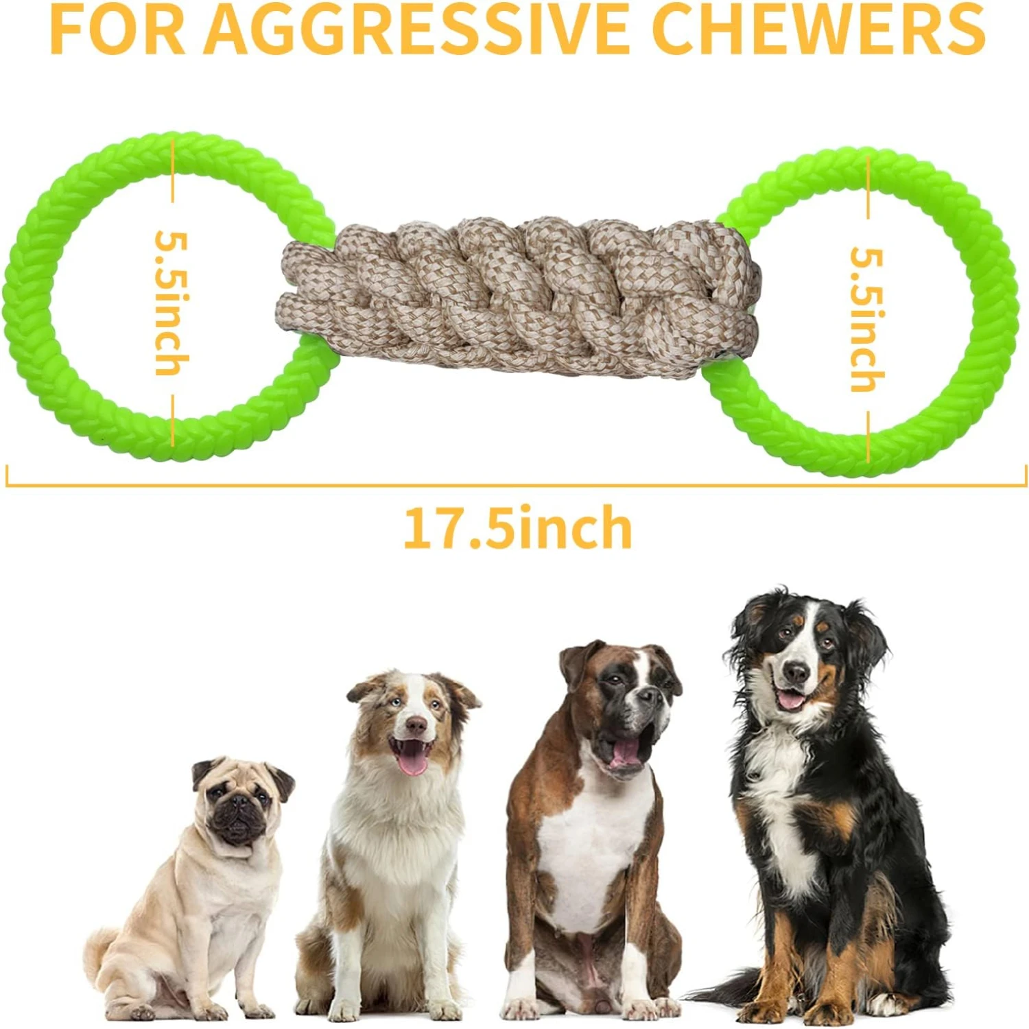 Interactive Durable Tough Chew Dog Toy for Large and Medium Dogs, Outdoor Teeth Cleaning Rope Toy for Dogs, Fun Tug of War Toy (
Interactive Durable Tough Chew Dog Toy for Large and Medium Dogs, Outdoor Teeth Cleaning Rope Toy for Dogs, Fun Tug of War Toy (