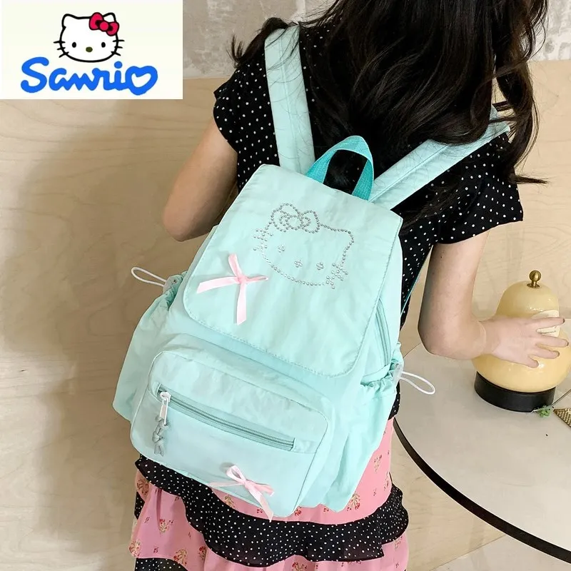 Sanrio Высококачественный нейлоновый легкий рюкзак для студентов с рисунком Hello Kitty, модный рюкзак большой вместимости с бриллиантами
Sanrio Высококачественный нейлоновый легкий рюкзак для студентов с рисунком Hello Kitty, модный рюкзак большой вместимости с бриллиантами