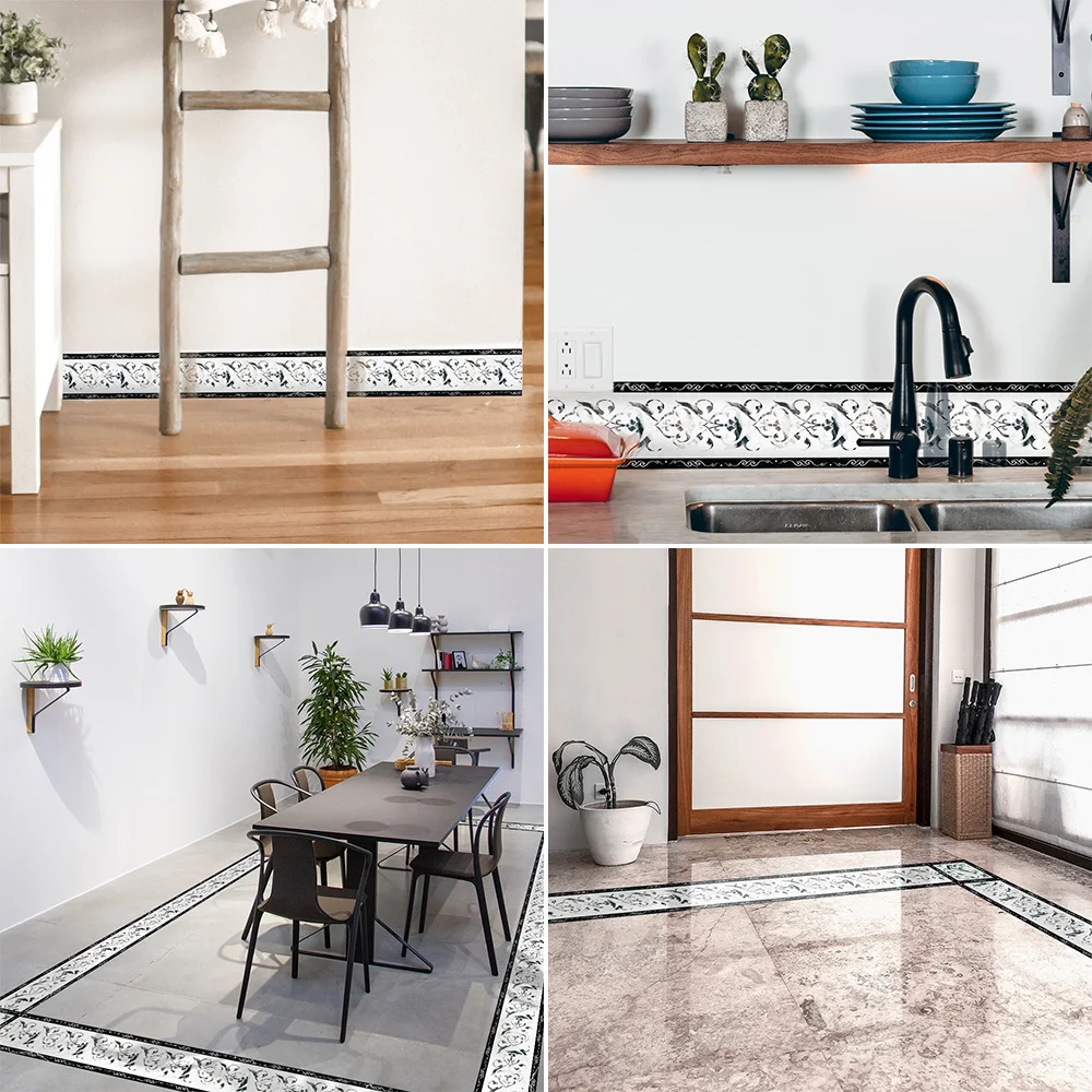 Peel and Stick Tile Border Stickers 10x300cm Waterproof Self Adhesive Wall Trim Retro Geometric Decor for Bathroom Kitchen
Peel and Stick Tile Border Stickers 10x300cm Waterproof Self Adhesive Wall Trim Retro Geometric Decor for Bathroom Kitchen