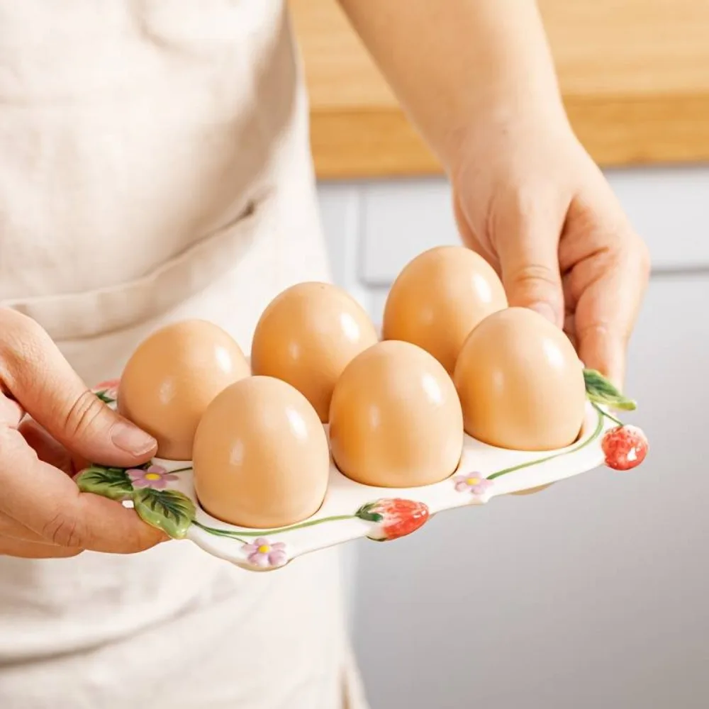 6 Slot Ceramic Egg Holder Stackable Decorative Kitchen Seasoning Dish Painted Strawberry Egg Container Egg Storage Box
6 Slot Ceramic Egg Holder Stackable Decorative Kitchen Seasoning Dish Painted Strawberry Egg Container Egg Storage Box