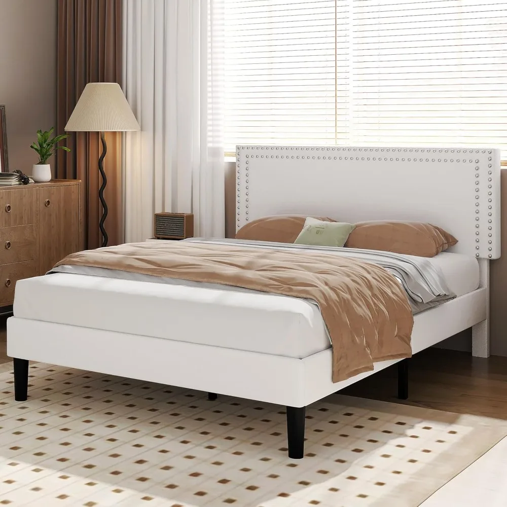 VECELO Queen Size Bed Frame with Adjustable Upholstered Headboard, Wooden Slats Platform, Noise-Free Design, Easy Assembly
VECELO Queen Size Bed Frame with Adjustable Upholstered Headboard, Wooden Slats Platform, Noise-Free Design, Easy Assembly