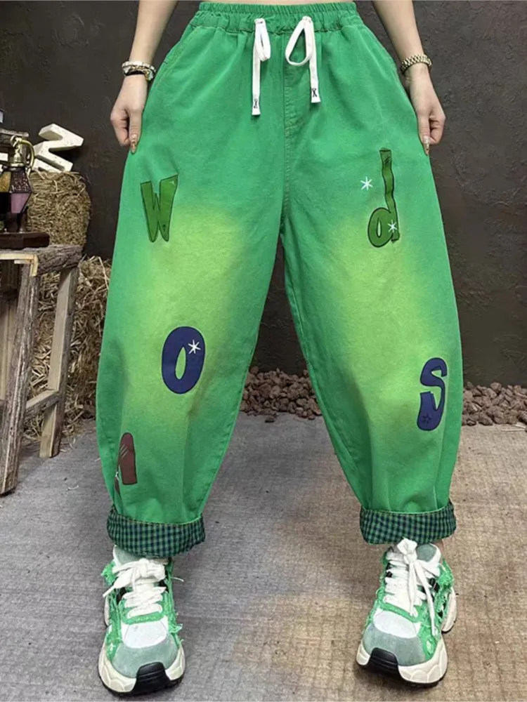 Oversized Spring Summer Jeans Pants Women Letter Plaid Fashion Ladies Denim Trousers Casual Loose High Waist Woman Harem Pants
Oversized Spring Summer Jeans Pants Women Letter Plaid Fashion Ladies Denim Trousers Casual Loose High Waist Woman Harem Pants