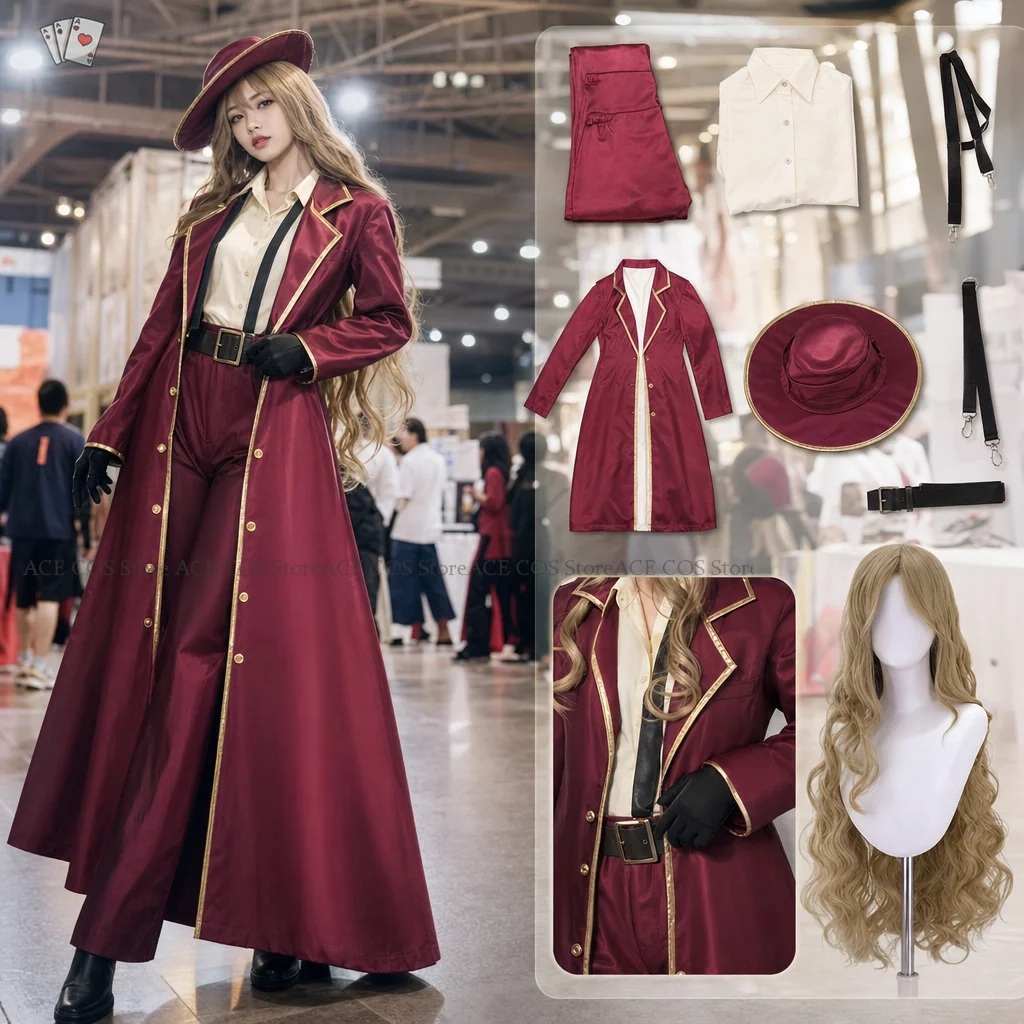 Limbus Company Valencina Cosplay Trench Costumes LCB Handsome Wine Trench 발렌치나 Outfits Halloween Overcoat Carnival Clothing Wig
Limbus Company Valencina Cosplay Trench Costumes LCB Handsome Wine Trench 발렌치나 Outfits Halloween Overcoat Carnival Clothing Wig