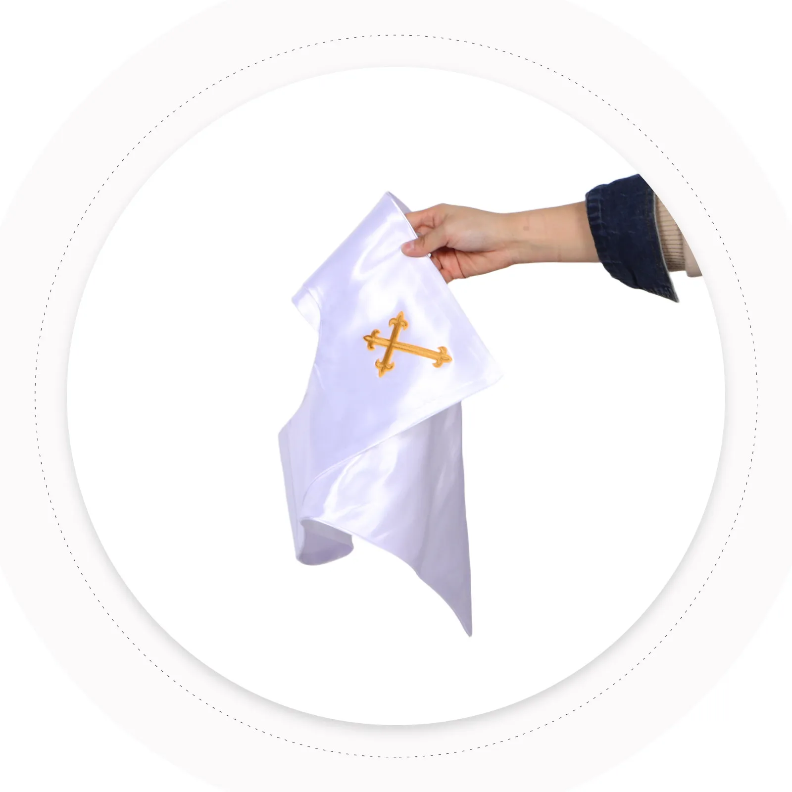 Adult Unisex V-Shape Choir Stole Reversible Satin with Golden Cross Embroidery Solid Color Church Choir Stole for Performances
Adult Unisex V-Shape Choir Stole Reversible Satin with Golden Cross Embroidery Solid Color Church Choir Stole for Performances