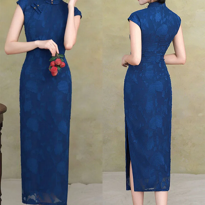 New Chinese Style Dress Blue Print Qipao Women Jacquard Cheongsam Sleeveless Vestidos Mandarin Collar Dresses Plus Size 3Xl
New Chinese Style Dress Blue Print Qipao Women Jacquard Cheongsam Sleeveless Vestidos Mandarin Collar Dresses Plus Size 3Xl