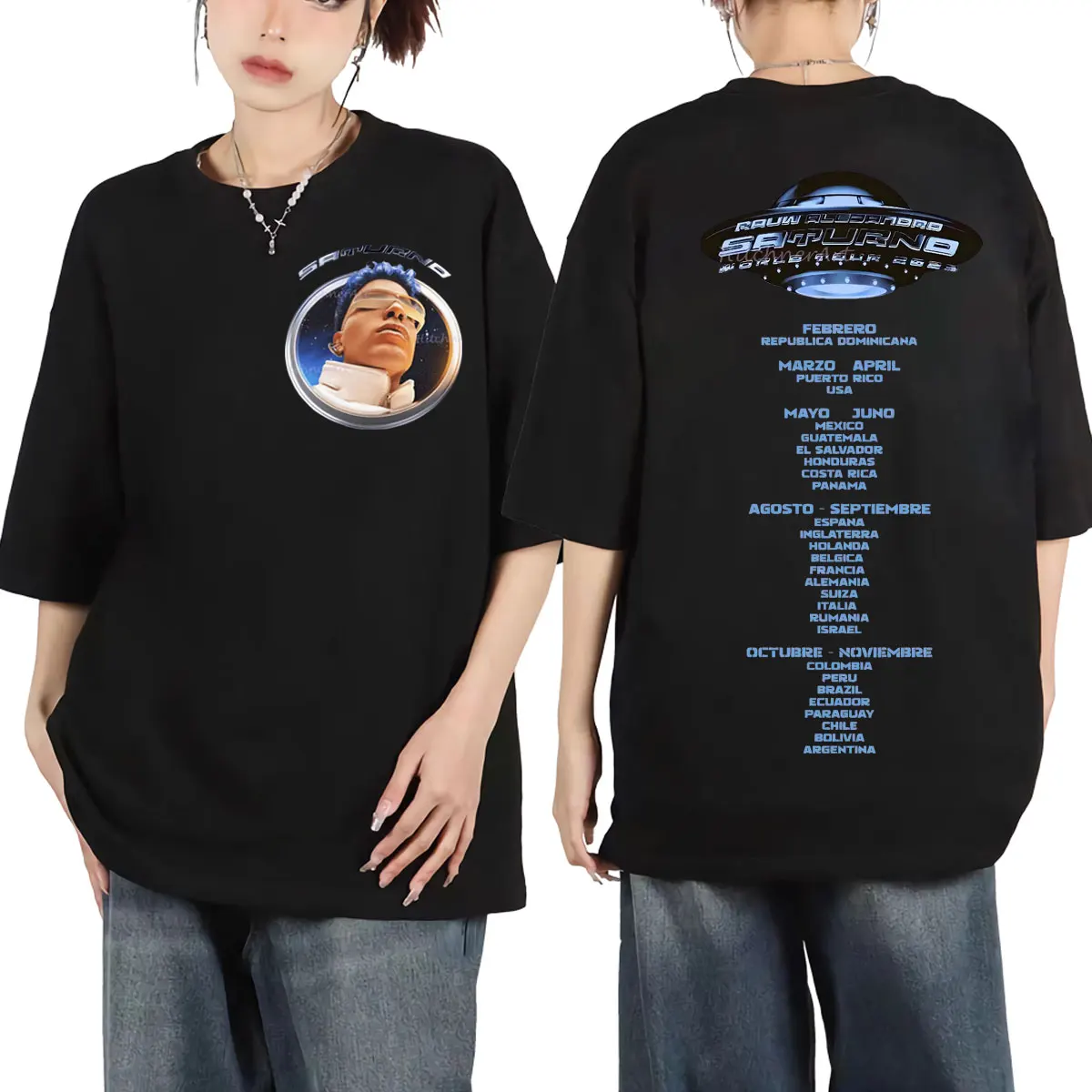Rapper Rauw Alejandro World Tour T-shirt Harajuku Hip Hop Oversized T Shirt Men's Women's Fashion Vintage Short Sleeve T-shirts
Rapper Rauw Alejandro World Tour T-shirt Harajuku Hip Hop Oversized T Shirt Men's Women's Fashion Vintage Short Sleeve T-shirts