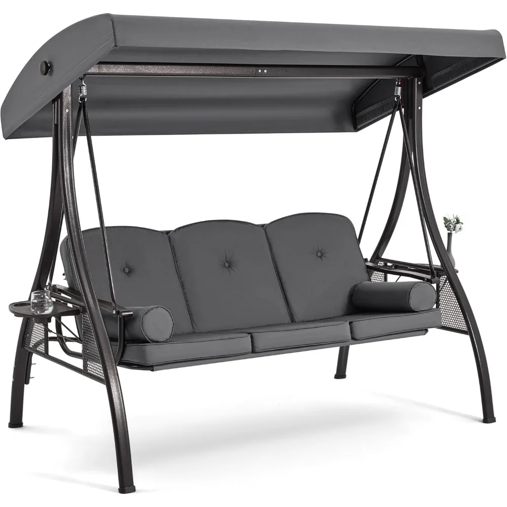 3 outdoor swings with adjustable canopy and backrest, weather resistant steel frame, balcony, garden
3 outdoor swings with adjustable canopy and backrest, weather resistant steel frame, balcony, garden