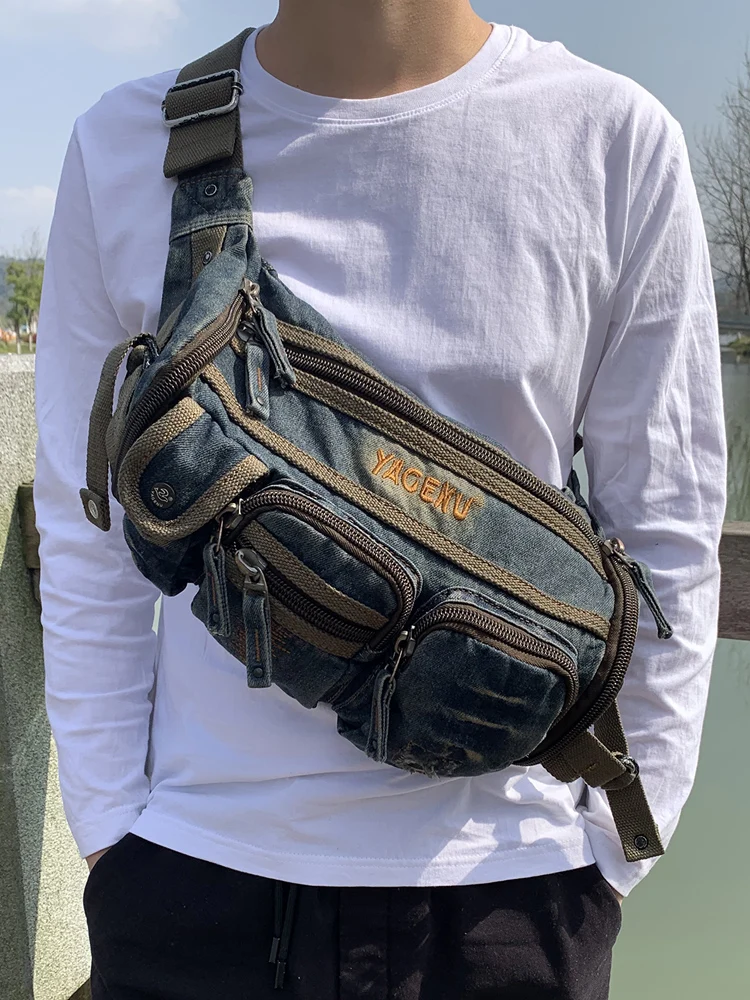 Men's Denim Crossbody Bag Large Capacity Fashionable Vintage Waist Bag 2026 New Trendy Backpack Shoulder Bag Hip Bag
Men's Denim Crossbody Bag Large Capacity Fashionable Vintage Waist Bag 2026 New Trendy Backpack Shoulder Bag Hip Bag