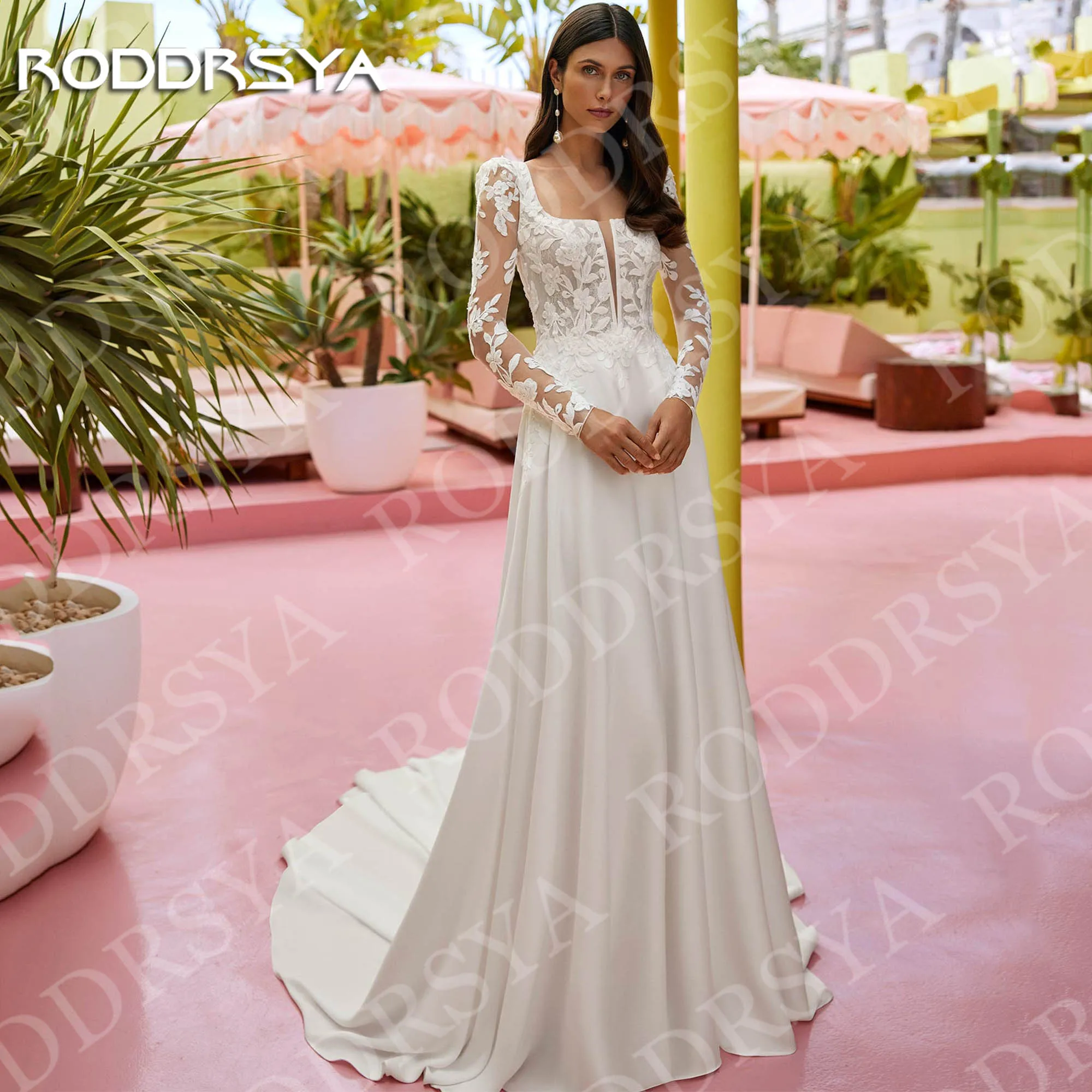 RODDRSYA Long Sleeve Wedding Dress Square Neck Modern Woman 2026 Lace Appliques A Line Bridal Dresses Customized robe de mariage
RODDRSYA Long Sleeve Wedding Dress Square Neck Modern Woman 2026 Lace Appliques A Line Bridal Dresses Customized robe de mariage