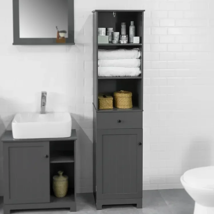 -Free-Standing Cabinet Tall Bathroom Storage Cabinet Linen Tower Bath Cabinet with Shelf
-Free-Standing Cabinet Tall Bathroom Storage Cabinet Linen Tower Bath Cabinet with Shelf