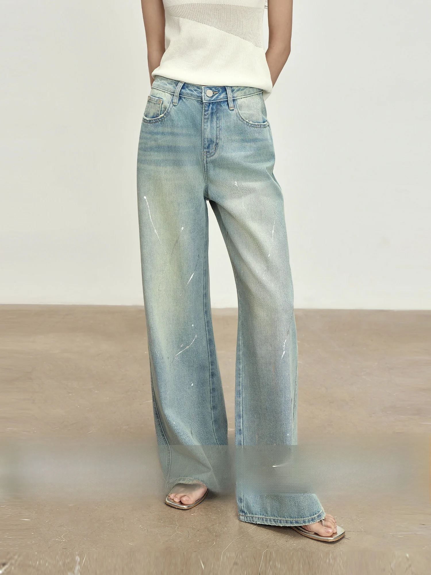 Rising Small Size Light Blue Denim Pants Women's Spring Summer Design Silver Press Loose Wide Leg Pants High Waist Cotton Blend
Rising Small Size Light Blue Denim Pants Women's Spring Summer Design Silver Press Loose Wide Leg Pants High Waist Cotton Blend