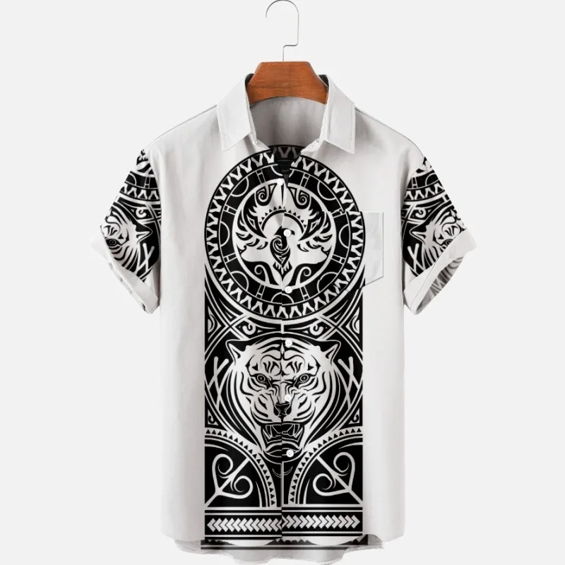 2022 new men's casual breathable top shirt can be customized with fashionable summer totem skull style Hawaiian wind belt pocket
2022 new men's casual breathable top shirt can be customized with fashionable summer totem skull style Hawaiian wind belt pocket