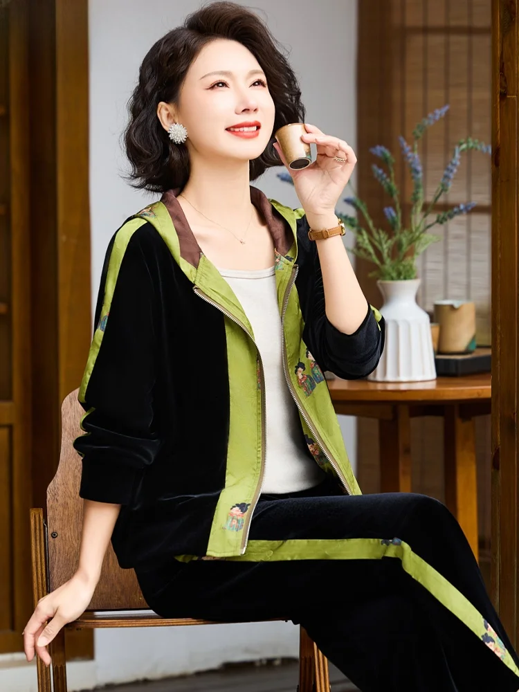 Spring Faion Gold Velvet Jaet Set Casual Sportswear for Women over 40 Years Old Comfortable Loose Fit Long Pants Zipper C...
Spring Faion Gold Velvet Jaet Set Casual Sportswear for Women over 40 Years Old Comfortable Loose Fit Long Pants Zipper C...