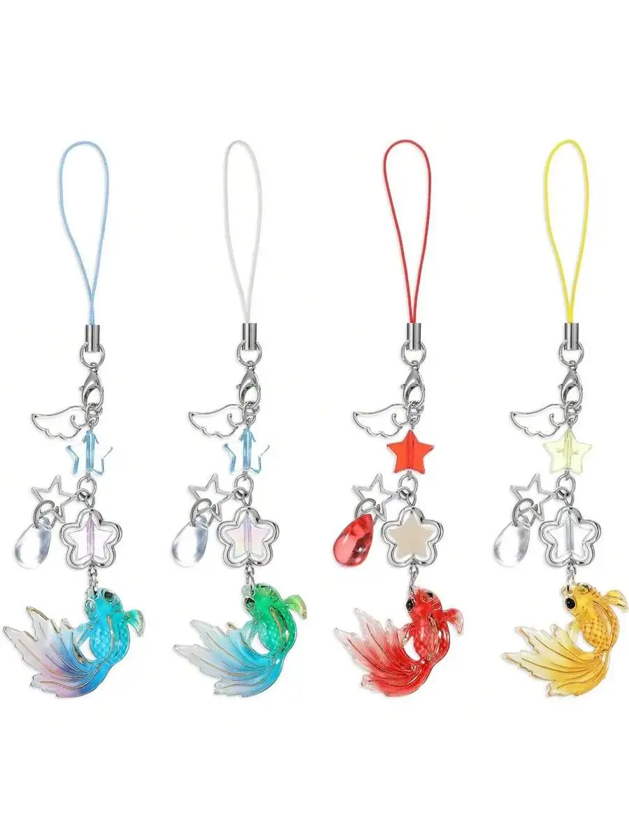 4Pcs Koi Fish Star Pendant Phone Charm Strap For Bag Keychain Wallet Decor Women Gift
4Pcs Koi Fish Star Pendant Phone Charm Strap For Bag Keychain Wallet Decor Women Gift