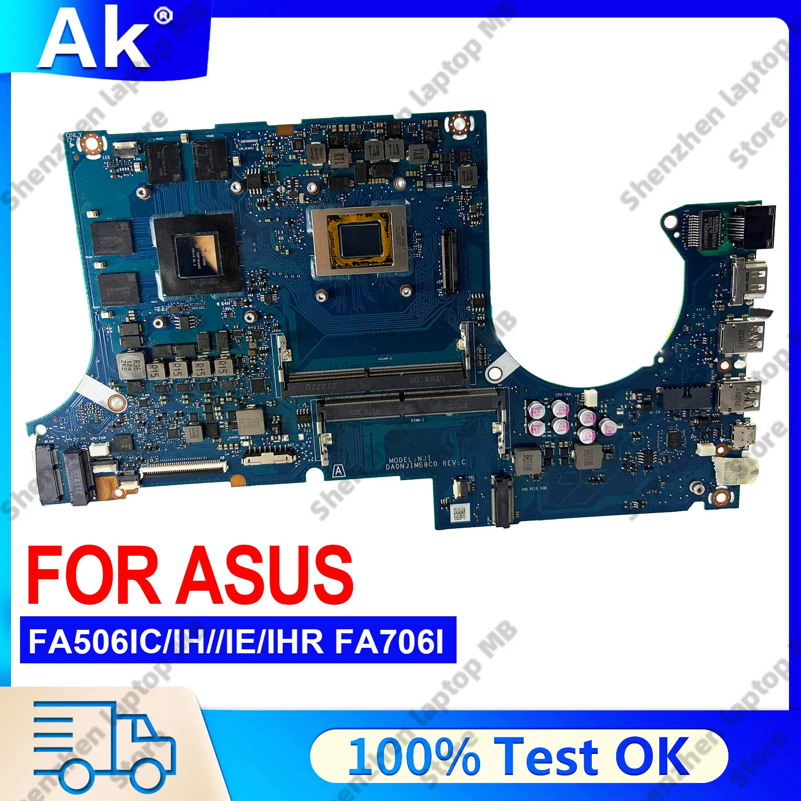 DA0NJIMB8C0 Laptop Motherboard For ASUS TUF Gaming FX506IC FX506II FX506iH FA506I Notebook Mainboard With R3 R5 R7 CPU tests OK
DA0NJIMB8C0 Laptop Motherboard For ASUS TUF Gaming FX506IC FX506II FX506iH FA506I Notebook Mainboard With R3 R5 R7 CPU tests OK