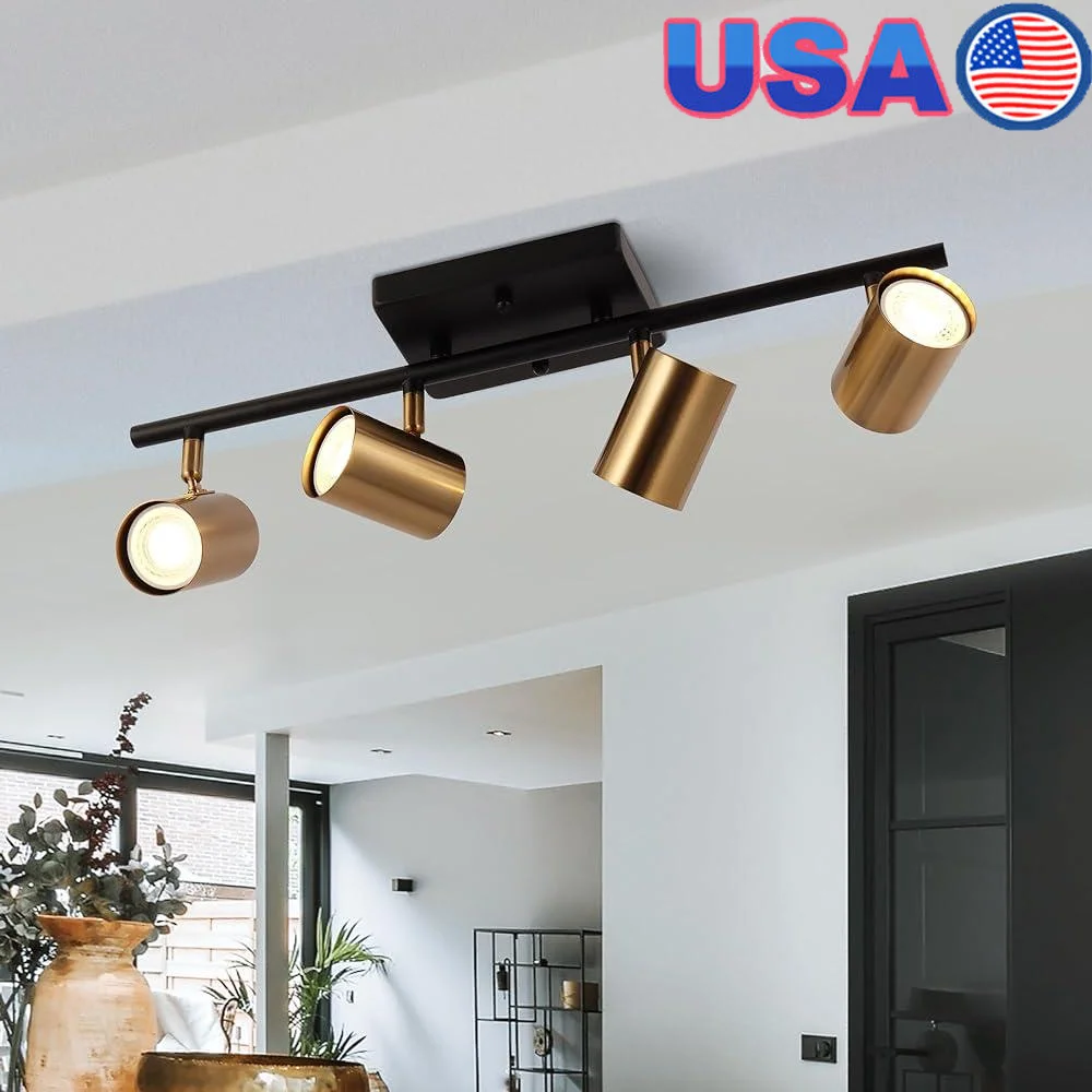 4 Light Adjustable LED Track Lighting Kit Kitchen Ceiling Spotlights Dimmable Indoor Lighting Fixture Easy Assembly Metal Finish
4 Light Adjustable LED Track Lighting Kit Kitchen Ceiling Spotlights Dimmable Indoor Lighting Fixture Easy Assembly Metal Finish