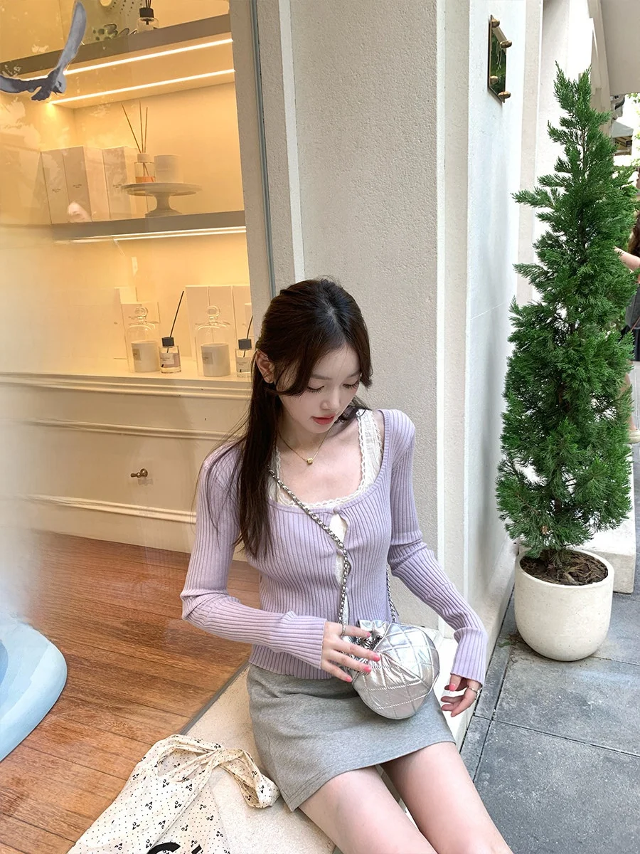 AHY Heavyweight Lace Trim Knitted Sweater Women Early Autumn Lazy Sle Outerwear Top Pure Desire Casual Fit round Ne ort...
AHY Heavyweight Lace Trim Knitted Sweater Women Early Autumn Lazy Sle Outerwear Top Pure Desire Casual Fit round Ne ort...