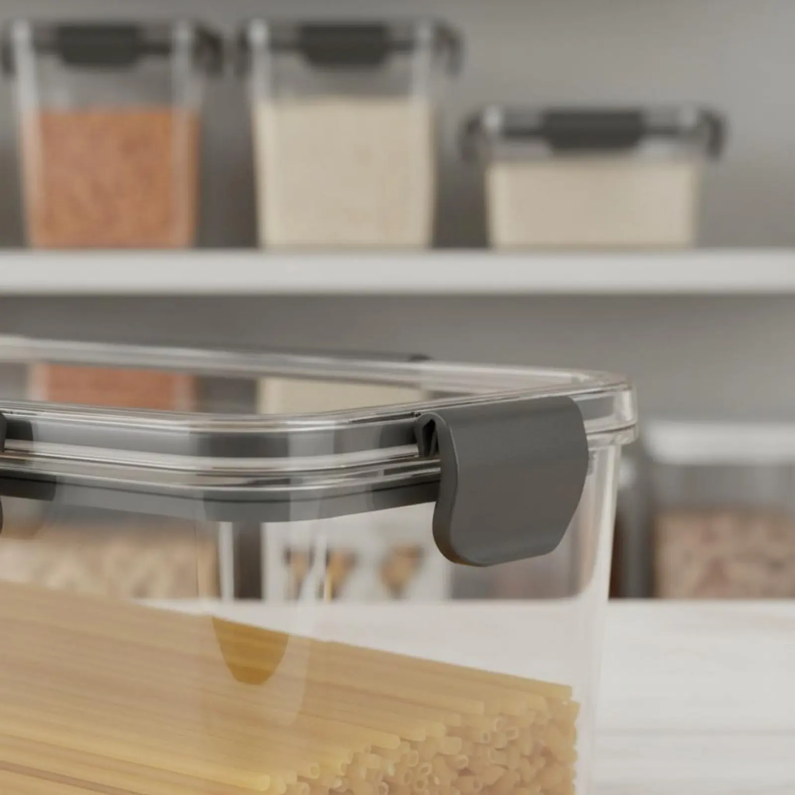 Pasta Storage Container Safe Airtight Pasta Box Rectangular Pasta Container High Capacity Spaghetti Container Side-Locking Lids
Pasta Storage Container Safe Airtight Pasta Box Rectangular Pasta Container High Capacity Spaghetti Container Side-Locking Lids