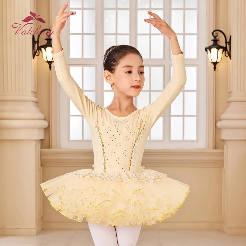 New Long sleeves Girls Golden Ballet Dress Tutu for Dance and performance
New Long sleeves Girls Golden Ballet Dress Tutu for Dance and performance