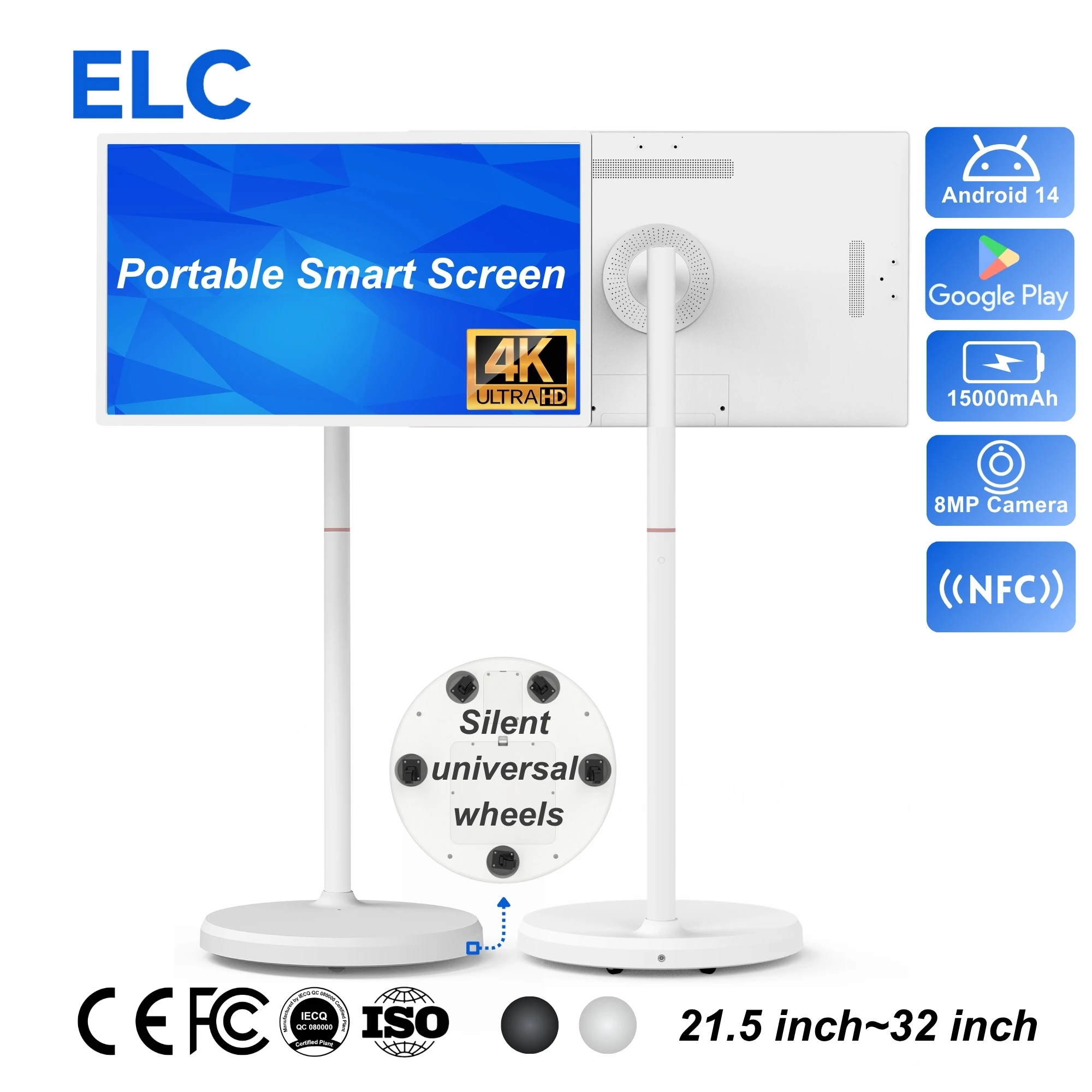 hit productSmart Moving Screen 32" 4K UHD Portable Touch Monitor Android 14 Wireless Rolling Display with Camera for Home Gym &
hit productSmart Moving Screen 32" 4K UHD Portable Touch Monitor Android 14 Wireless Rolling Display with Camera for Home Gym &