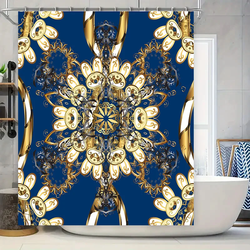 Luxury Blue Gold Floral Bathroom Shower Curtain Decorative Home Decor Waterproof Washable Polyester Fabric Printing Design 180x2
Luxury Blue Gold Floral Bathroom Shower Curtain Decorative Home Decor Waterproof Washable Polyester Fabric Printing Design 180x2