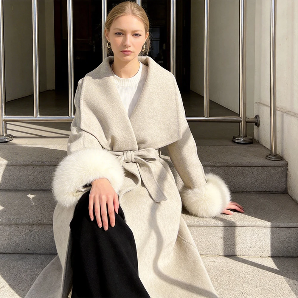 Women's Woolen Coat Spring Real Fur Jacket with Fur for Woman Long Sleeve Top Clothing Woman Designer Overcoat Wool Blend Coat
Women's Woolen Coat Spring Real Fur Jacket with Fur for Woman Long Sleeve Top Clothing Woman Designer Overcoat Wool Blend Coat